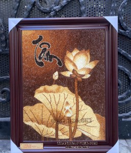 Tranh Chữ Tâm hoa sen quà tặng thầy cô