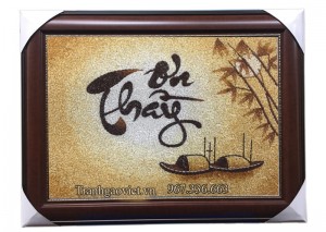 Quà tặng thầy Tranh gạo Ơn Thầy