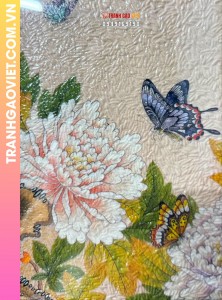 Tranh gạo Bướm hoa xuân
