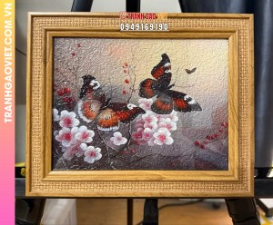 Tranh gạo Bướm và Hoa