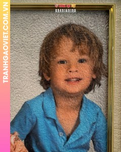 Tranh gạo cặp đôi em bé người Mỹ