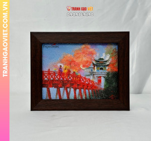 Tranh gạo Cầu Thê Húc - Đền Ngọc Sơn