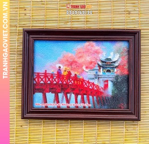 Tranh gạo Cầu Thê Húc - Đền Ngọc Sơn