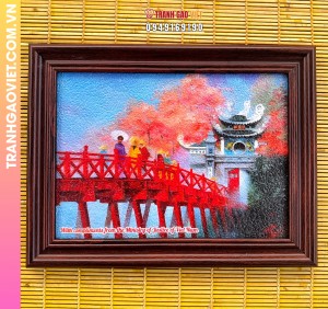 Tranh gạo Cầu Thê Húc - Đền Ngọc Sơn