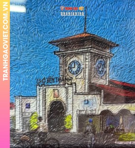 Tranh gạo Chợ Bến Thành