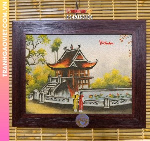 Tranh gạo Chùa Một Cột Nét Xuân