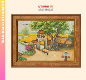 Tranh Gạo Cổng Làng Tôi