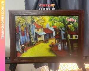 Tranh gạo Góc Hà Nội Xưa bản kích cỡ 20x30cm