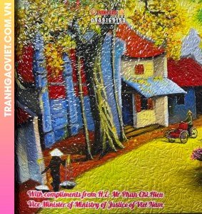 Tranh gạo Góc phố Hà Nội