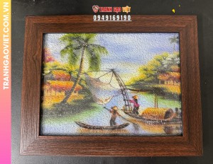Tranh gạo Kéo Vó Bắt Cá