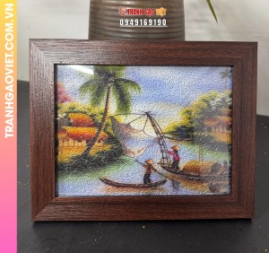 Tranh gạo Kéo Vó Bắt Cá