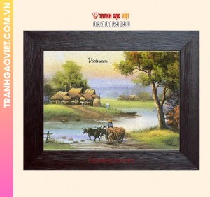 Tranh gạo Làng Quê Việt