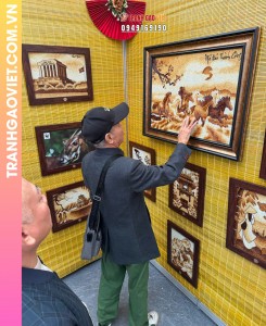 Tranh Gạo Mã Đáo Thành Công kích thước 70x100 cm