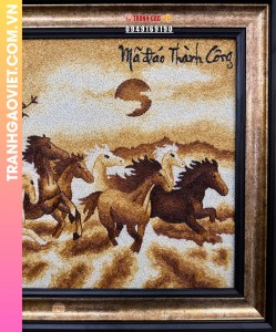 Tranh Gạo Mã Đáo Thành Công kích thước 70x100 cm