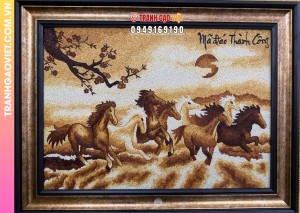 Tranh Gạo Mã Đáo Thành Công kích thước 70x100 cm