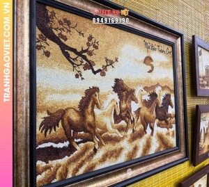 Tranh Gạo Mã Đáo Thành Công kích thước 70x100 cm