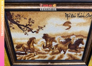 Tranh Gạo Mã Đáo Thành Công kích thước 70x100 cm