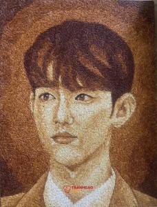 Tranh Gạo Màu Chân Dung Tặng Gia Đình