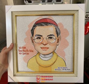 Tranh Gạo Chân Dung Đôi Lứa