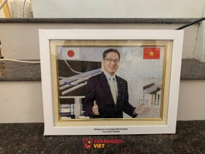 Tranh Gạo Chân Dung Người Lớn Tuổi