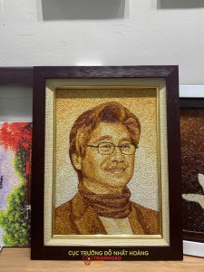 Tranh Gạo Màu Chân Dung Đôi Lứa