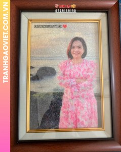 Tranh Gạo Màu Chân Dung tặng bạn   Yêu Quý