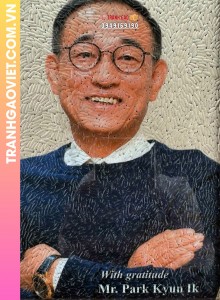 Tranh gạo màu Chân dung tri ân Mr. Park Kyun Ik