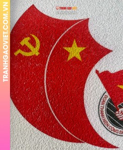 Tranh gạo màu Kỉ niệm 95 năm Đoàn TNCS Hồ Chí Minh - khung viền vàng