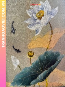 Tranh gạo màu Liên hoa ngư