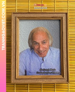 Tranh gạo màu Người đàn ông ngoại quốc