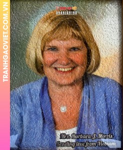 Tranh gạo màu Người phụ nữ ngoại quốc