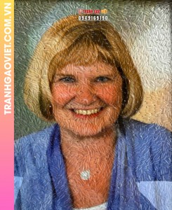 Tranh gạo màu Người phụ nữ ngoại quốc