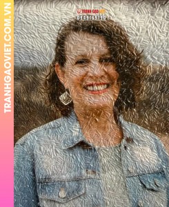 Tranh gạo màu Tặng khách nước ngoài