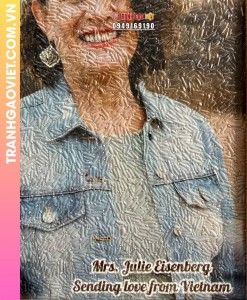 Tranh gạo màu Tặng khách nước ngoài