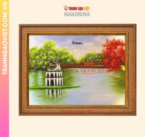 Tranh Gạo Màu Tháp Rùa Hà Nội