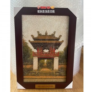 Tranh gạo màu Văn Miếu Quốc Tử Giám