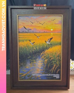Tranh gạo Mùa Chim - Tranh độc quyền của công ty Kigimex