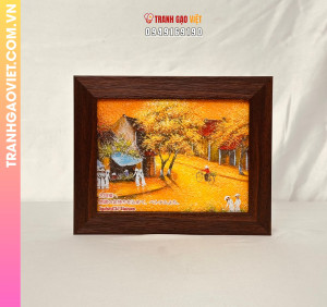 Tranh gạo Mùa Lá Vàng