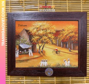 Tranh gạo Mùa Lá Vàng