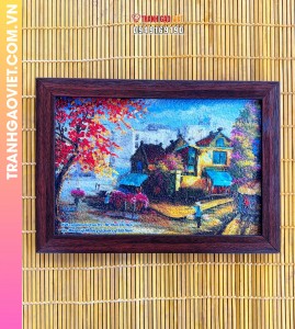 Tranh gạo Nét đẹp phố cổ Hà Nội