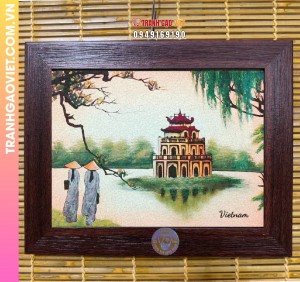 Tranh gạo Nét Hoàn Kiếm 1980