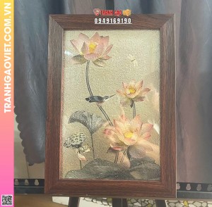 Tranh gạo Nhạn Liên Hoa