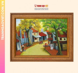 Tranh gạo Phố cổ Hà Nội 1980