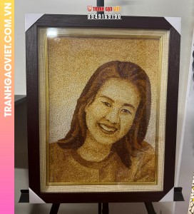 Tranh gạo rang Chân Dung tặng người thương