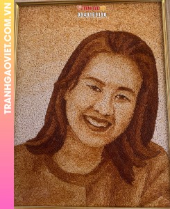 Tranh gạo rang Chân Dung tặng người thương