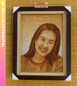 Tranh gạo rang Chân Dung tặng người thương