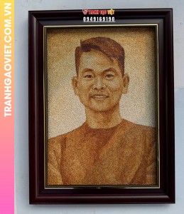Tranh gạo Rang chân dung tặng Sếp của công ty dược liệu Nhất Tâm