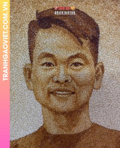 Tranh gạo Rang chân dung tặng Sếp của công ty dược liệu Nhất Tâm