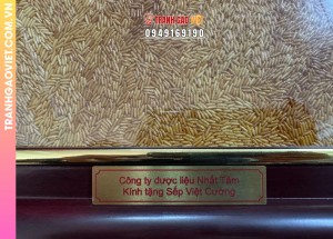 Tranh gạo Rang chân dung tặng Sếp của công ty dược liệu Nhất Tâm