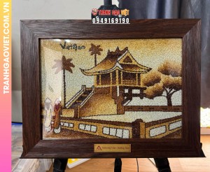 Tranh gạo rang Chùa Một Cột của công ty AzoViet